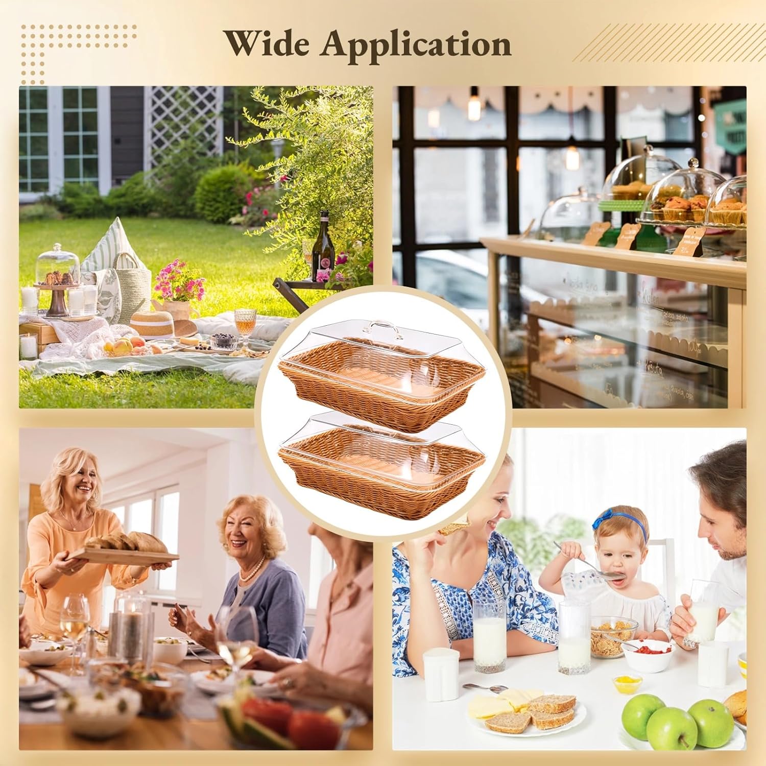 Imitation Rattan Baskets for Living Room Kitchen Dinning table
