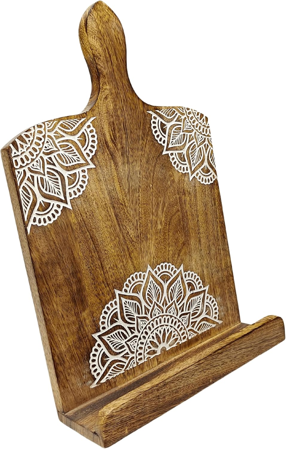 Adjustable Wooden CookBook Stand with iPad Holder