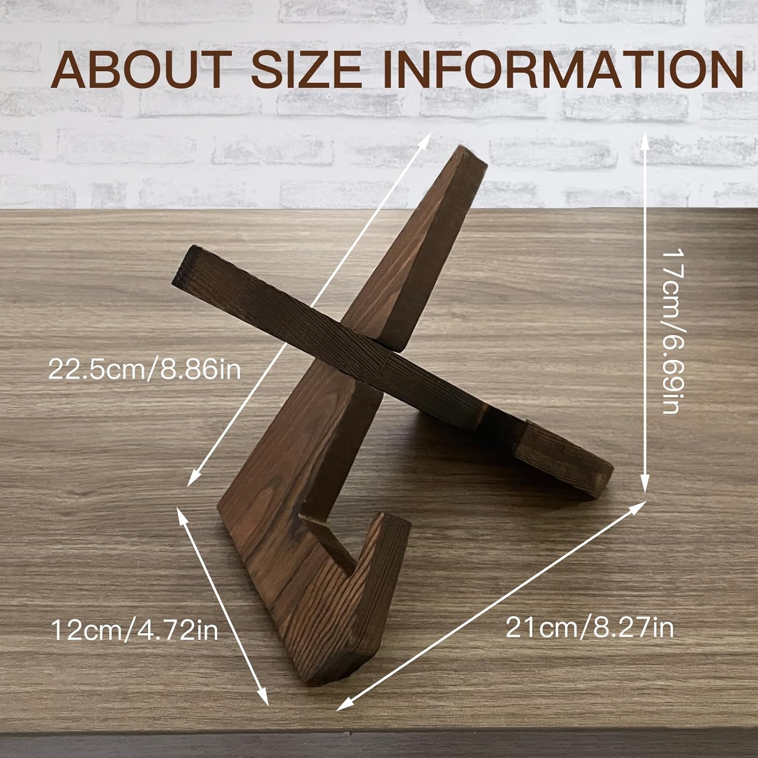 Sturdy Wooden Kitchen Stand Hands-Free Recipe Support