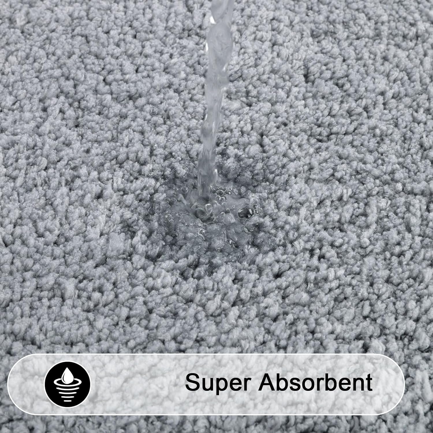 SHACOS Gray Super Soft Bath Rug 20x47