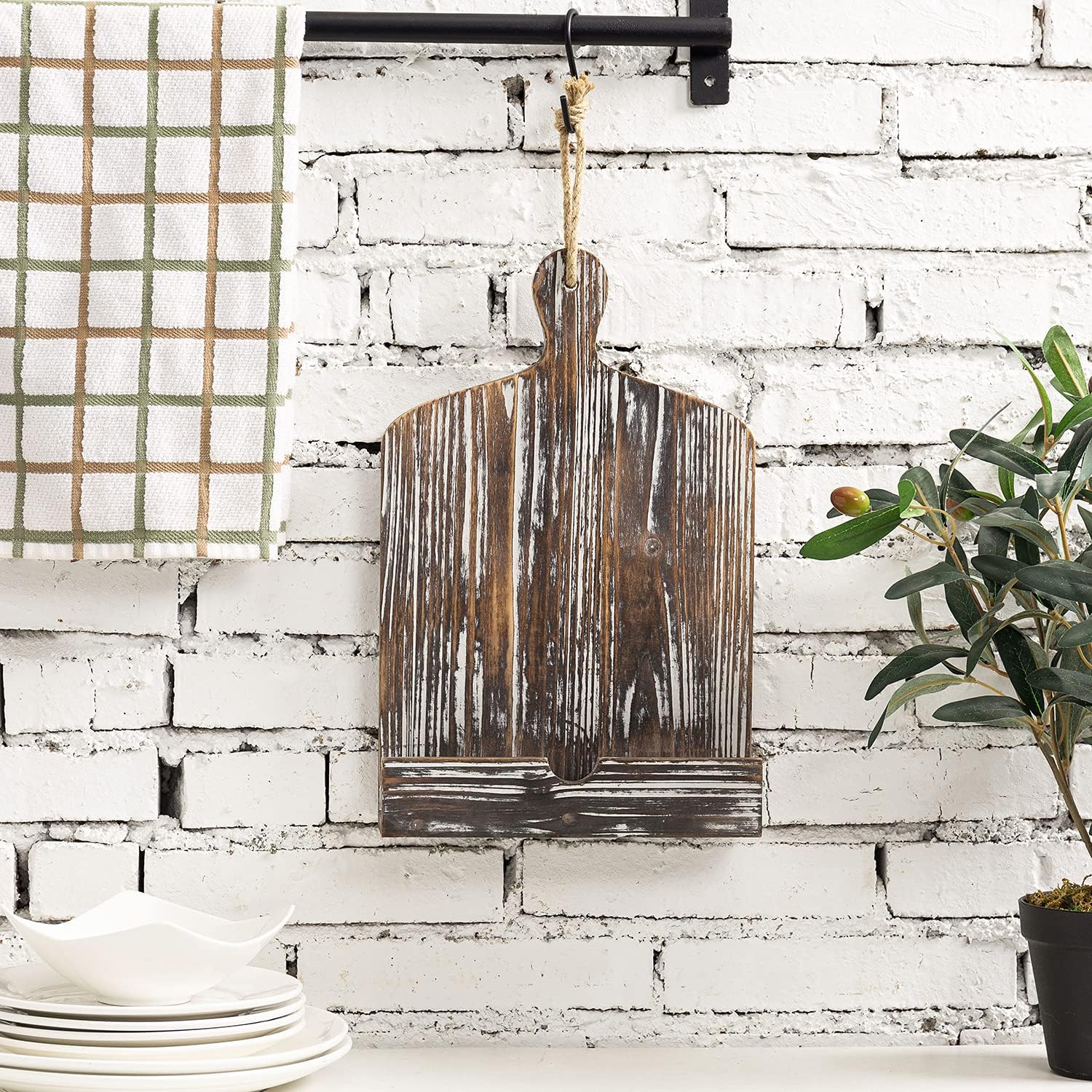 Rustic Wooden FarmhouseCookbook Stand
