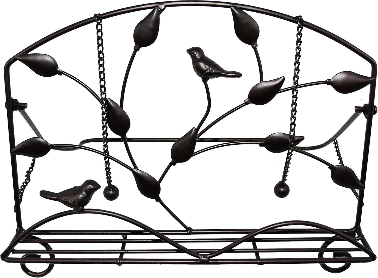 OwlGift Classic Cast Iron Brid Metal Leaf Design Cookbook Stand