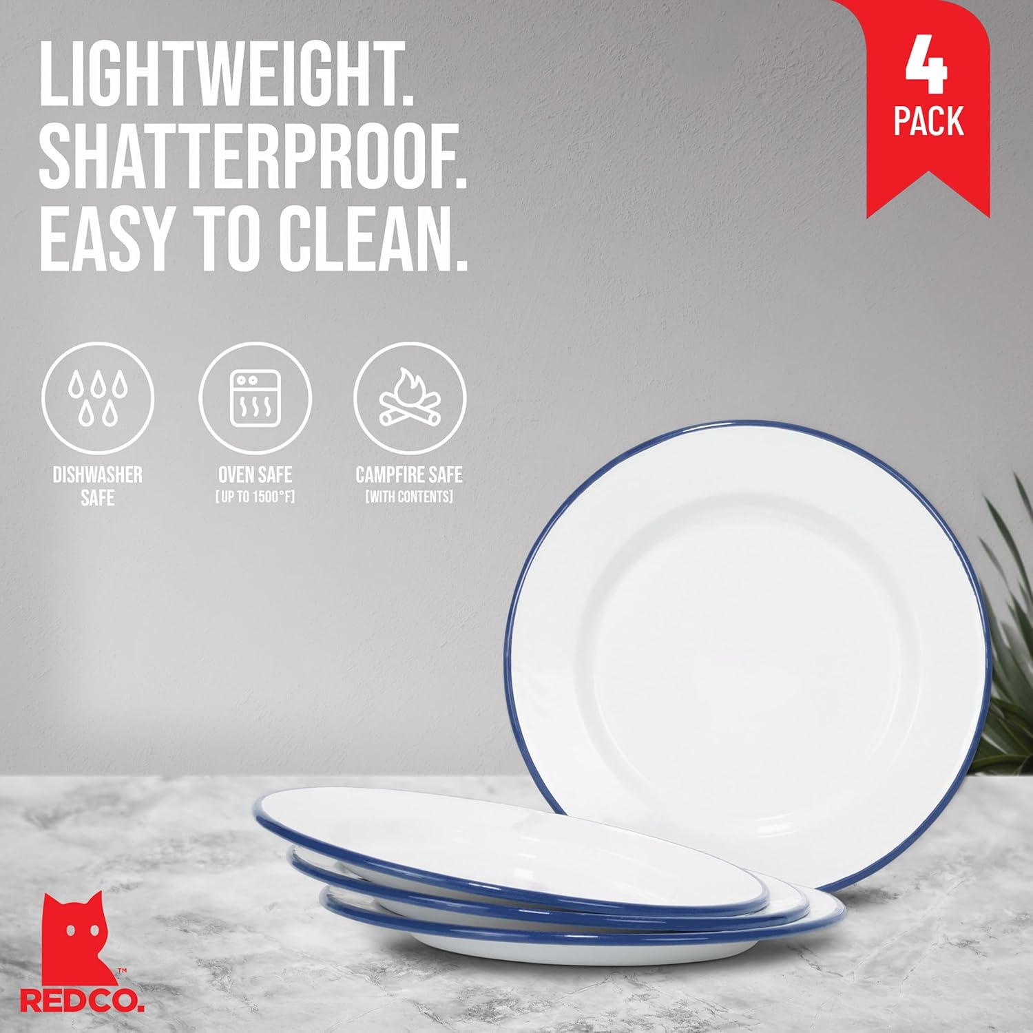 Classic Enamelware Dinner Plates Set