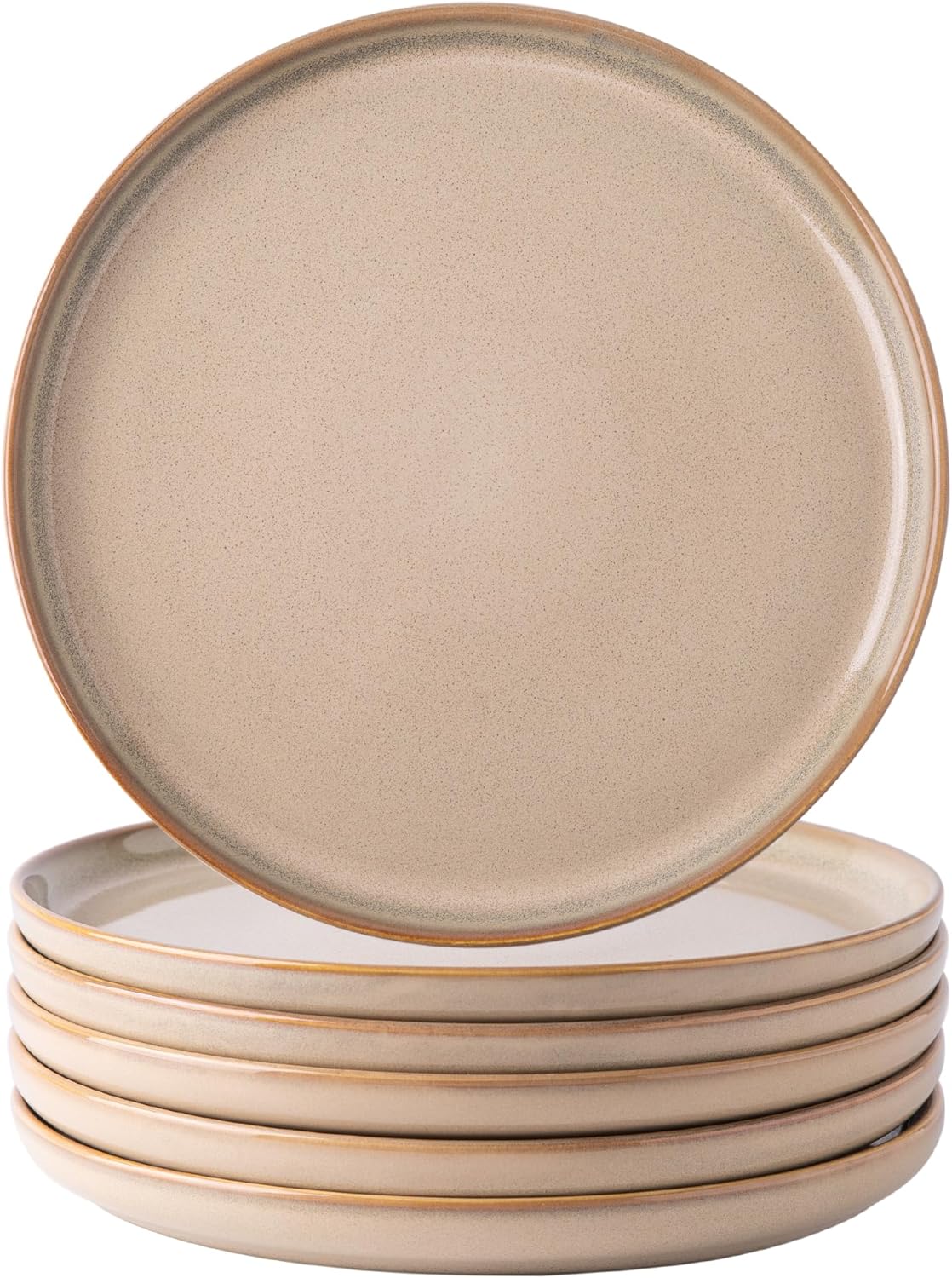 Handcrafted Raised Edge Dinner Plates Set 105 Inch Reactor Glaze Ceramic
