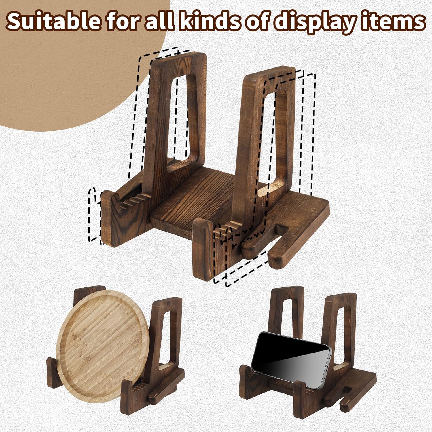 Adjustable Wave Cook Book Stand Natural Wood Finish Amazing Design