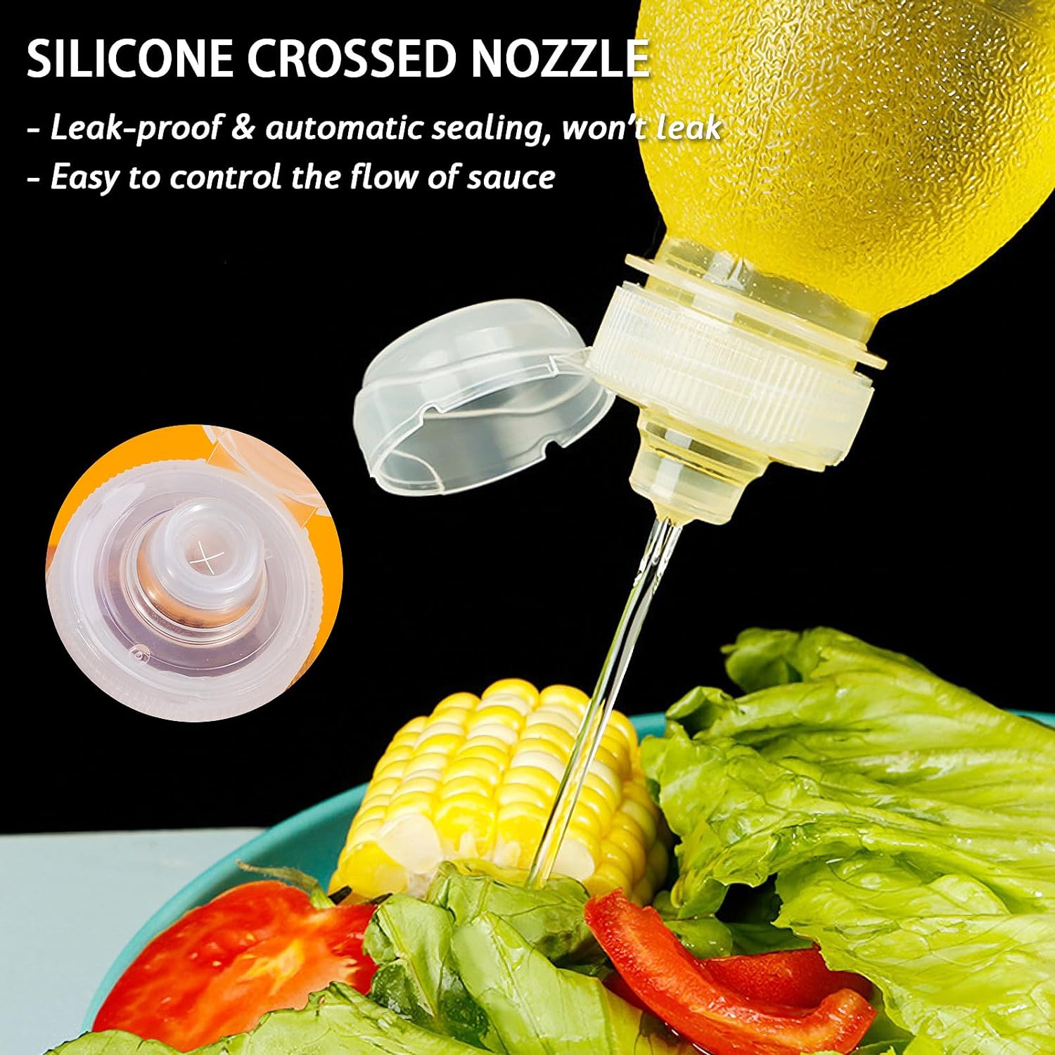 Quick Release 10oz Squeeze Bottles with Lid for Ketchup Mustard More