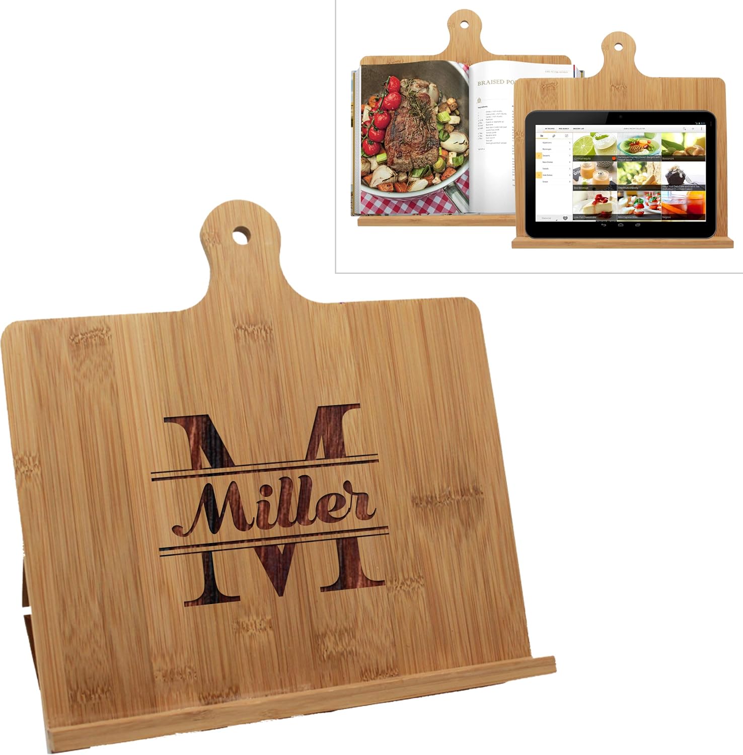 Personalized Bamboo Kitchen Cookbook Holder - 1025 x 1025