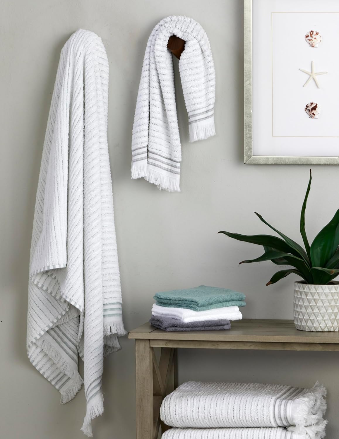 SKL Home Subtle Stripe Bath Towel Sage