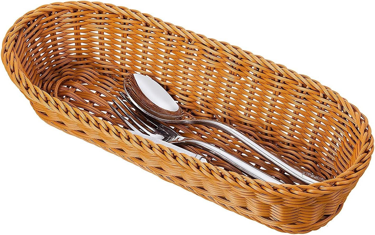 Make It FunSet of 2 145 Poly-Wicker Honey Brown Serving Baskets