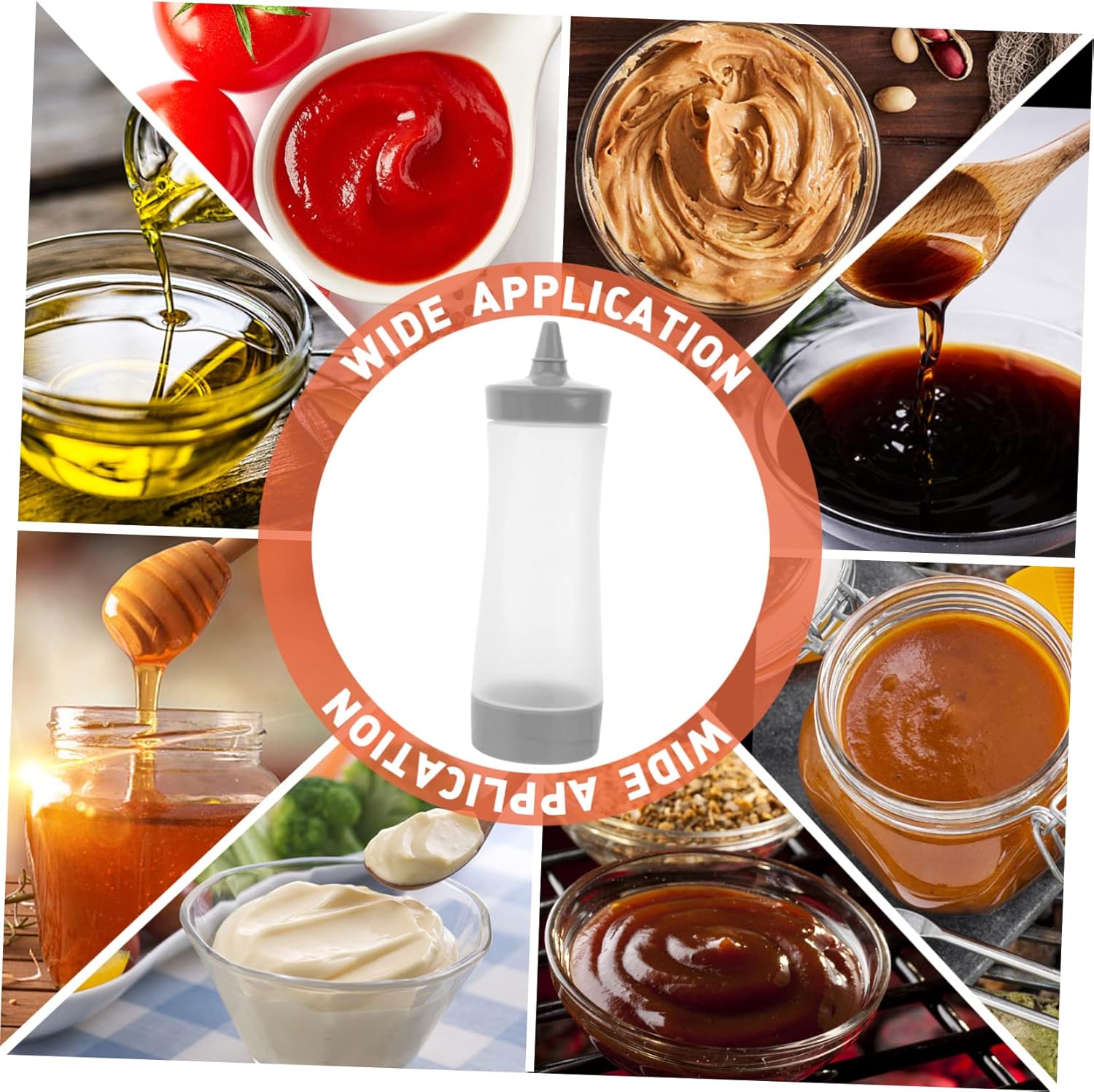3-Piece Mustard Ketchup and Salsa Squeeze Dispenser for BBQ