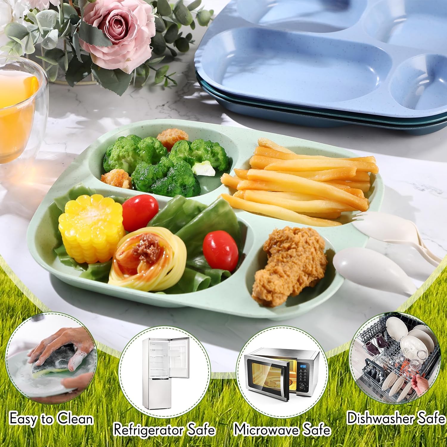 Vesici 8-Piece Divided Plates