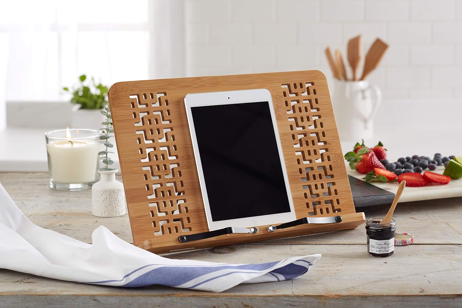 Bookaholic Bamboo Book Stand Eco-Friendly Portable and Durable