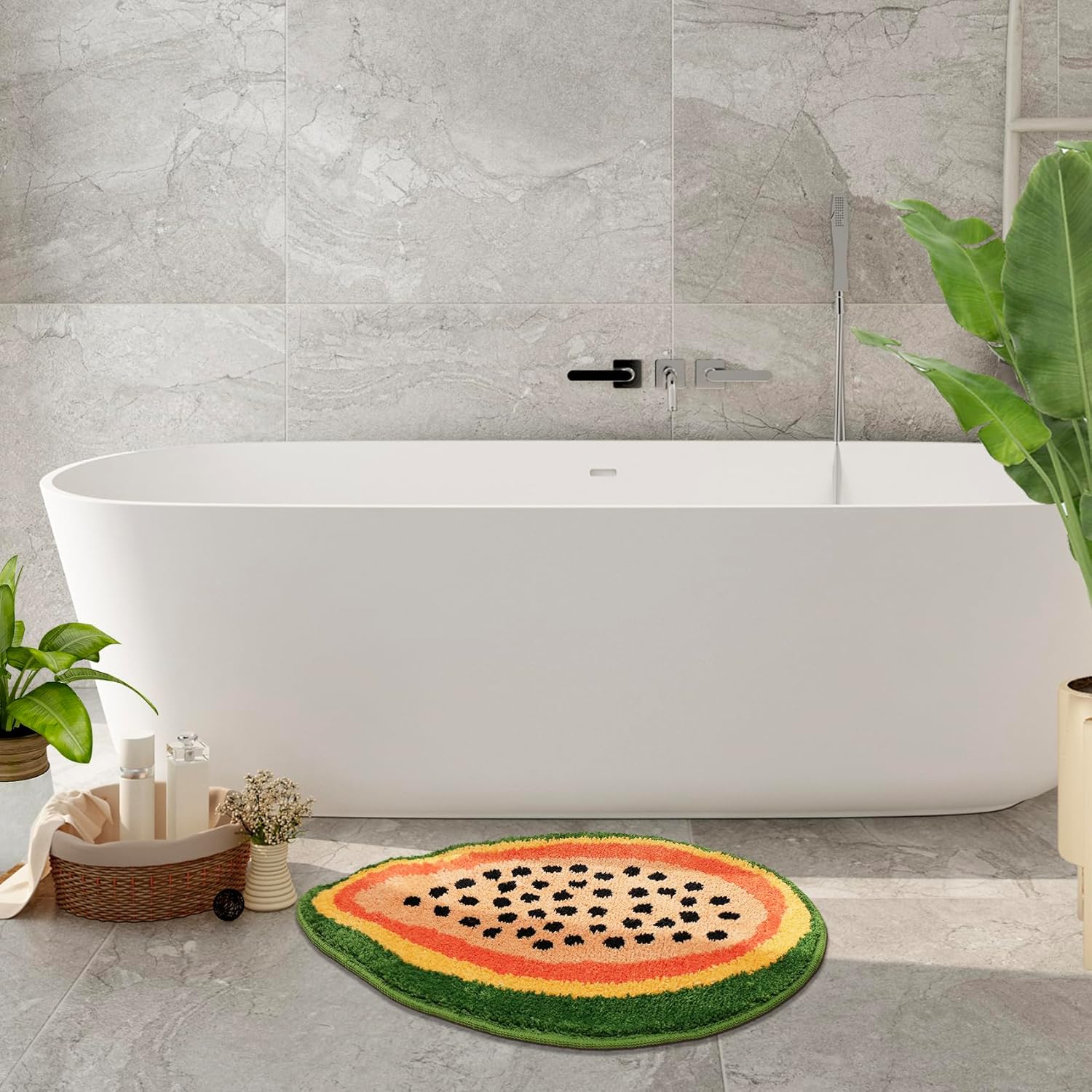 Adorable Papaya-Shaped Bath Mat for Bathroom Kitchen Use