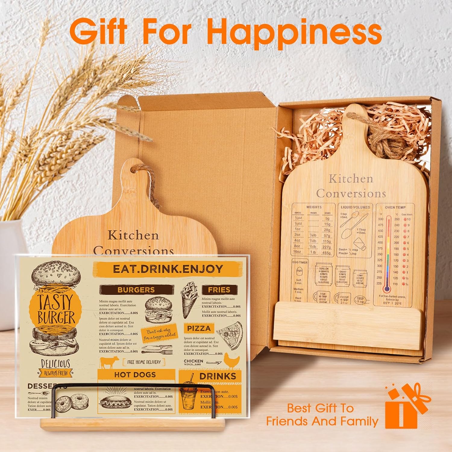 Bamboo Kitchen Stand with Protector MULTI-PURPOSE Gift for Mom