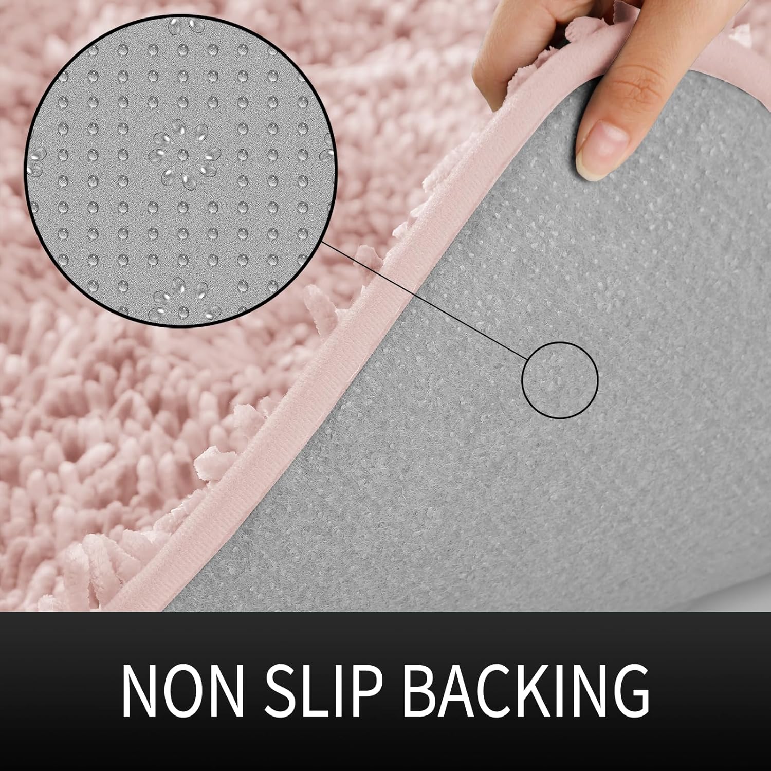 Yimobra Luxe Bath Mat - Soft Chenille Non-Slip Absorbent Machine Washable
