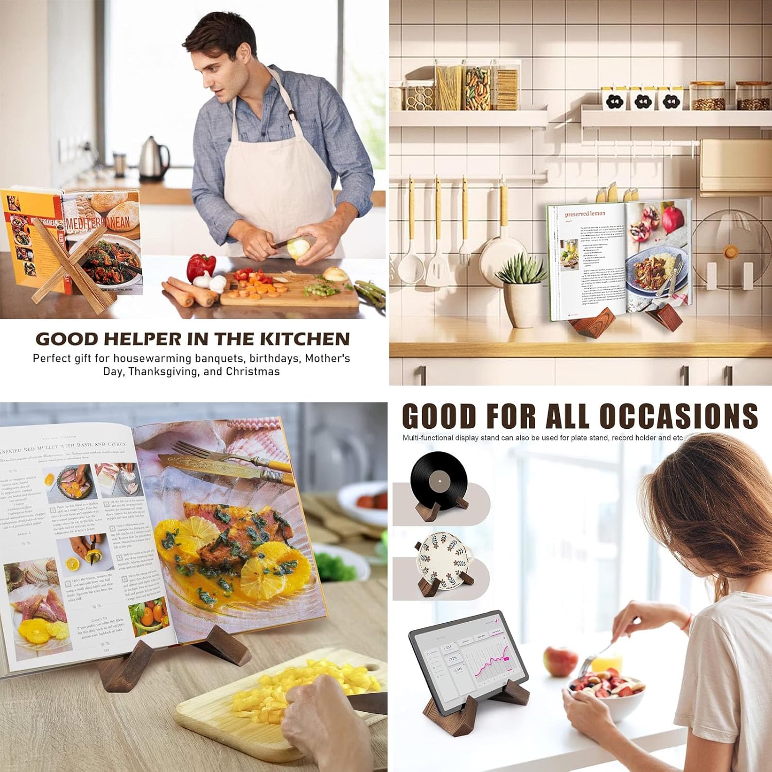 Premium BititoneRustic Brown Cooking Stand for Kitchen Multipurpose Display Holder