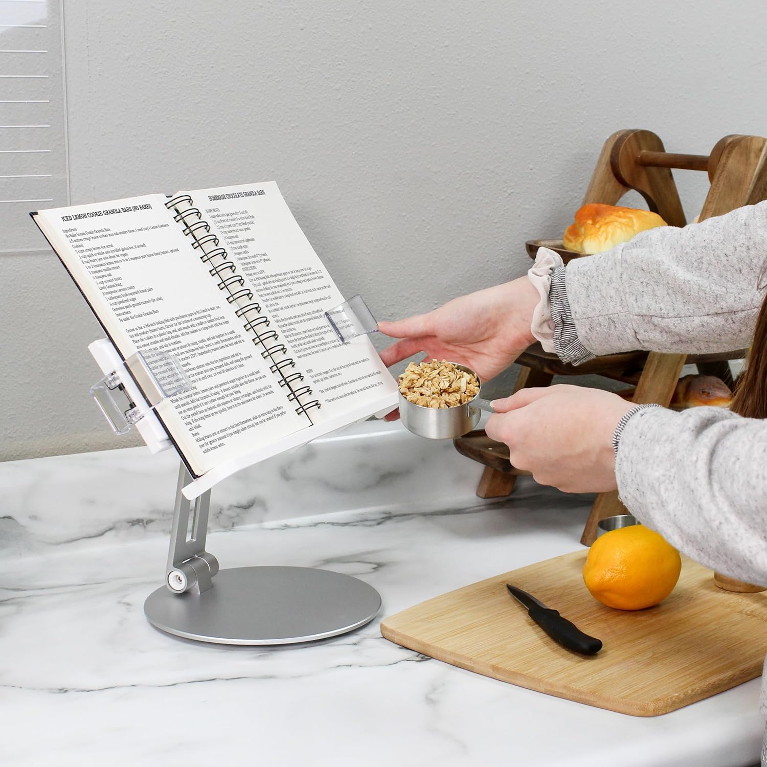 7Penn Adjustable 360 Rotating Book Stand for Kitchen and Desk