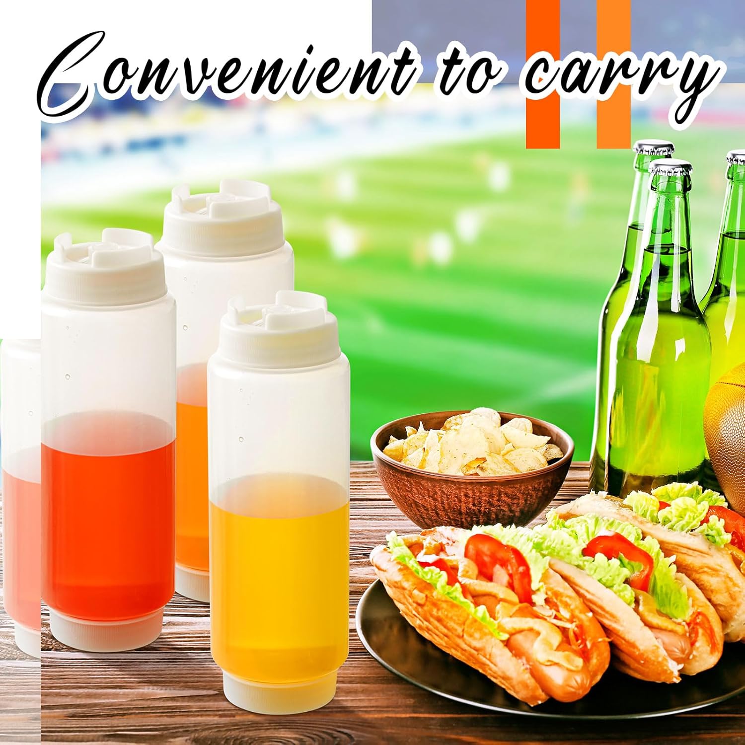 16 Pcs 32 oz Condiment Squeeze Bottles for Restaurant Kitchen