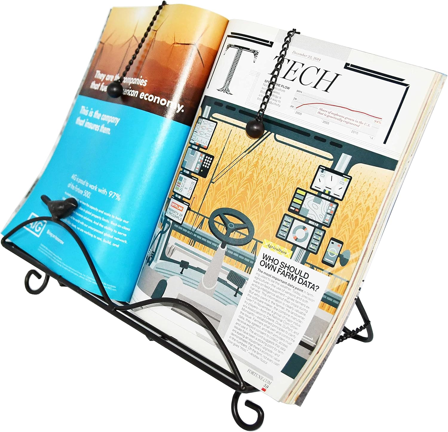 OwlGift Classic Cast Iron Brid Metal Leaf Design Cookbook Stand