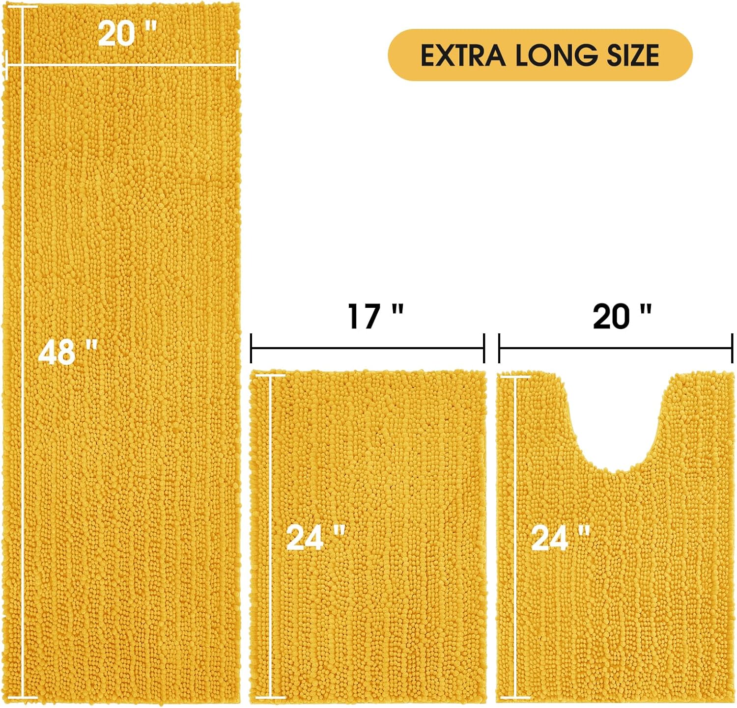 Luxury 3-Piece Bathroom Rugs Set for Extra Comfort and Style