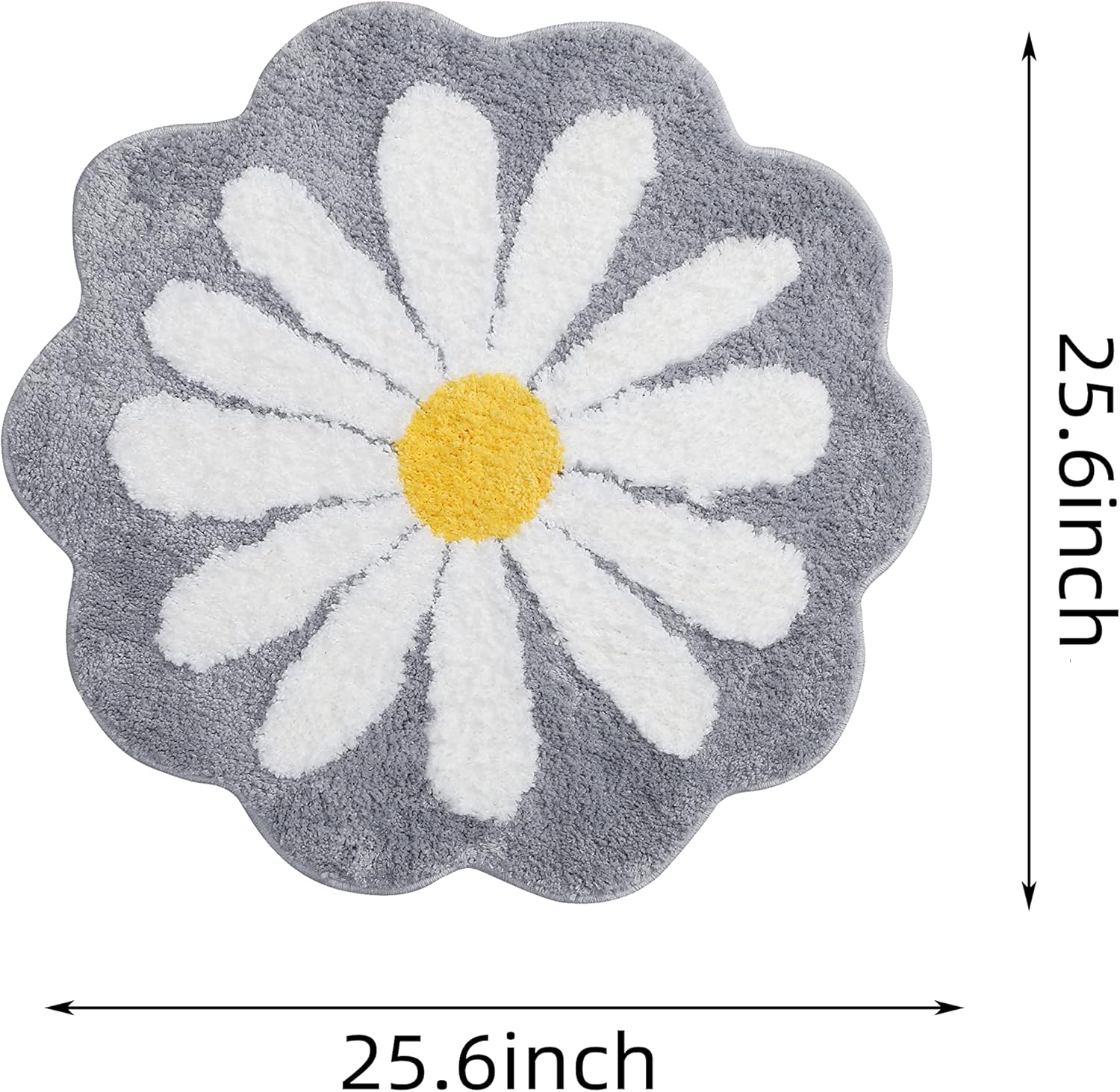 Cute Pink Flower Bath Mat Non-Slip Machine Washable 256x256 inches