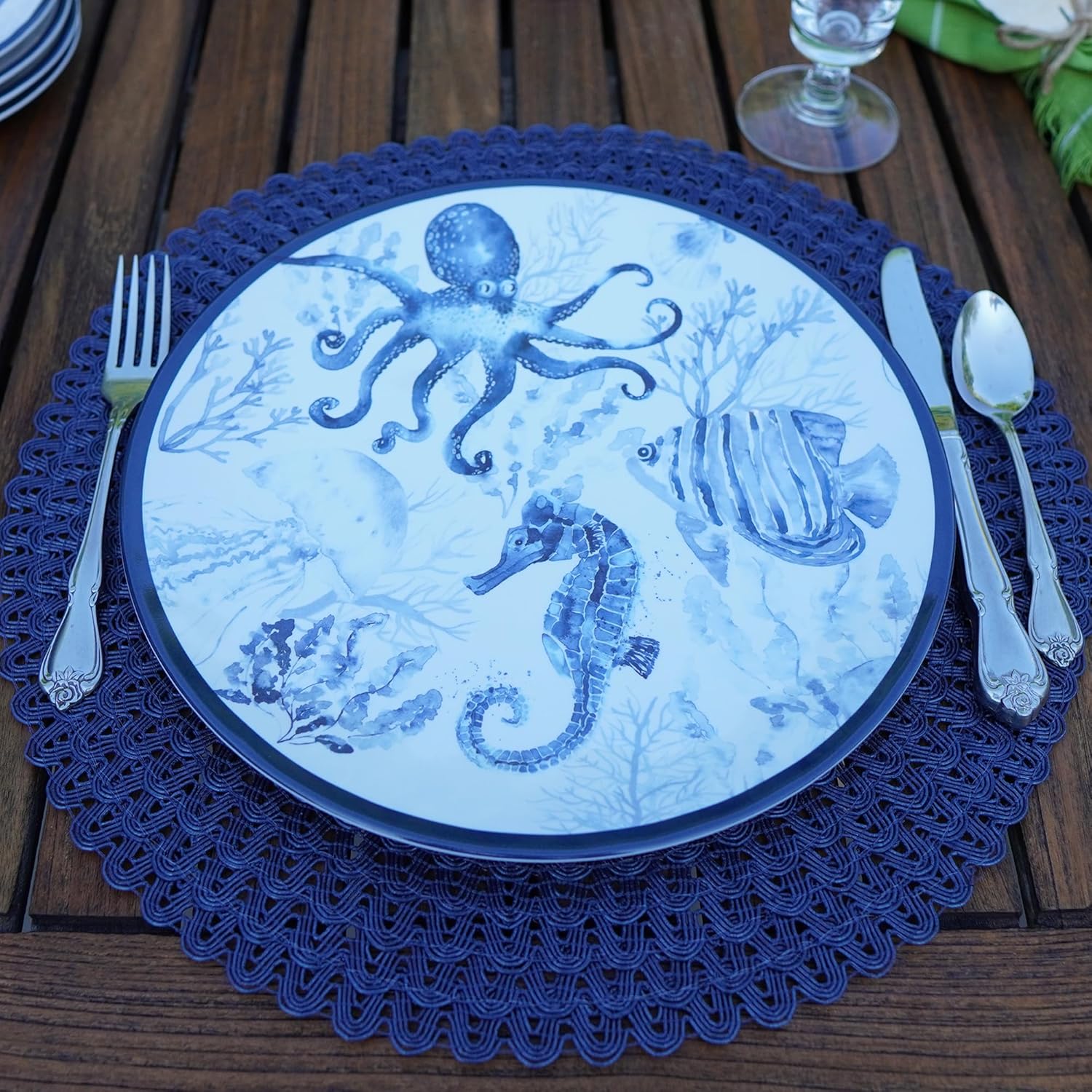 Delightful Melamine Dinner Plates Set of 6 Multicolor