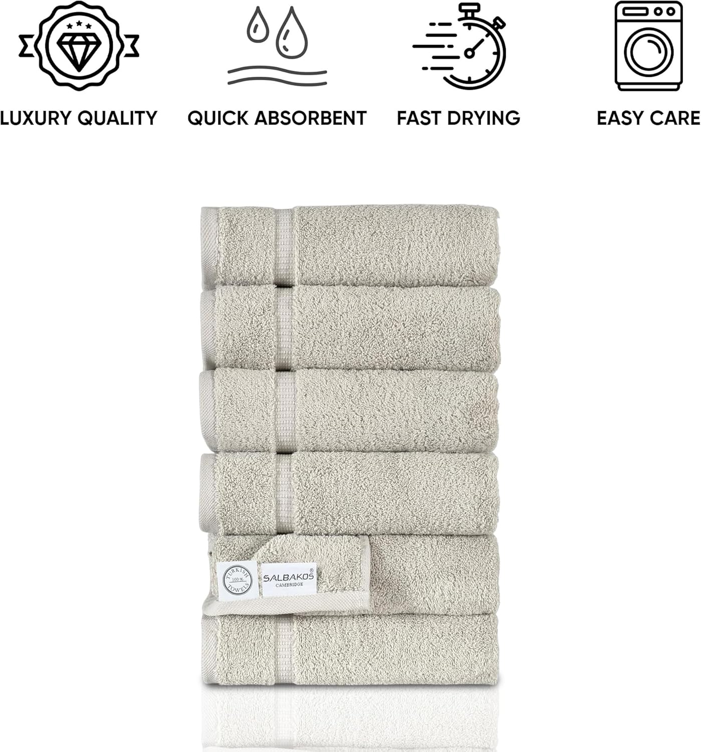 SALBAKOS Premium 6 Piece Hand Towels Set