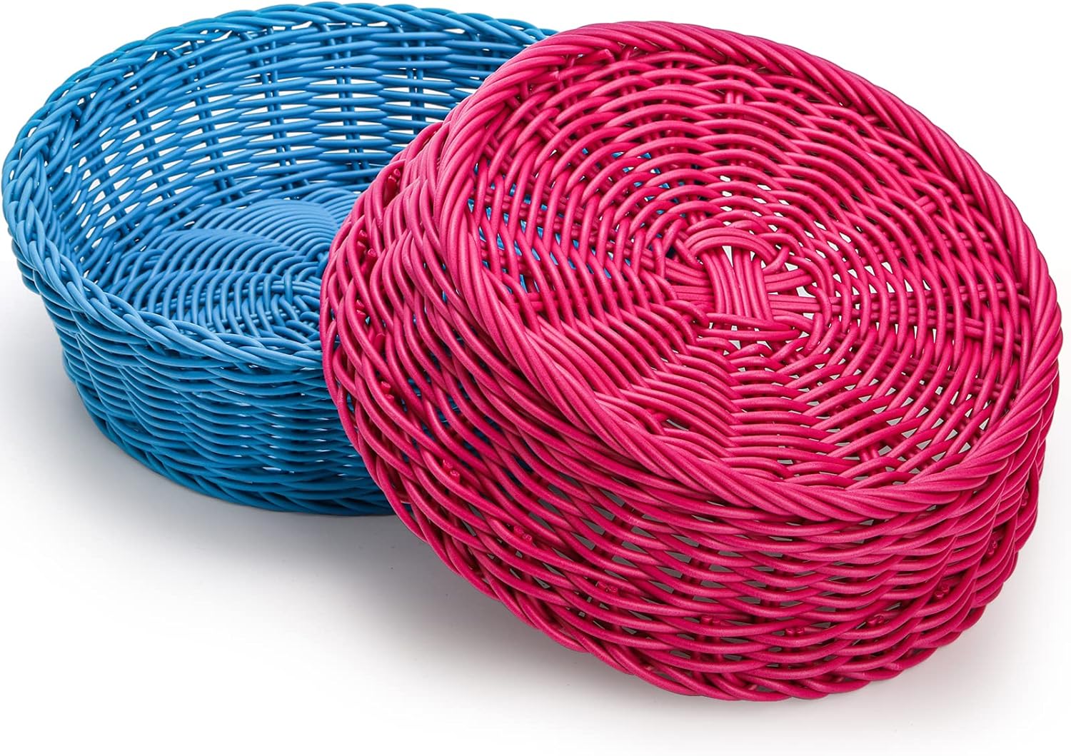 4-Piece Rattan Woven Baskets for Fruit Storage Serving