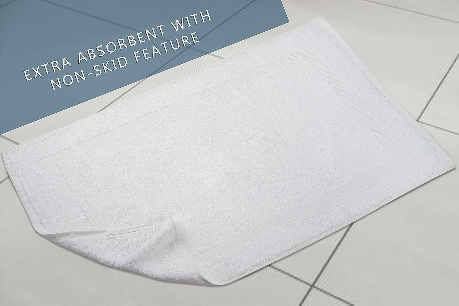 12-Pack 18x25 White Cotton Bath Mat Towels