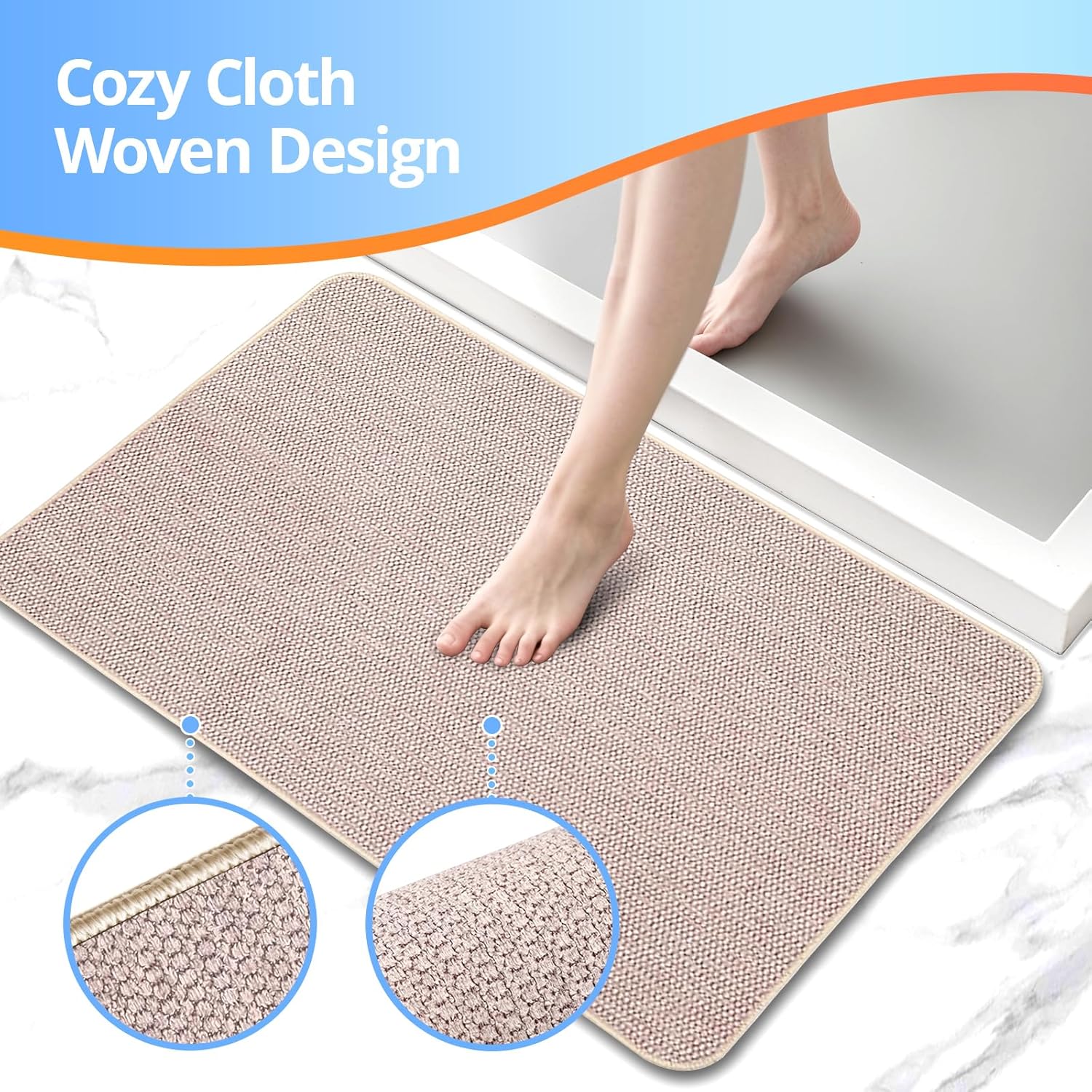 Comfort-Soft Non-Slip Bathroom Rugs