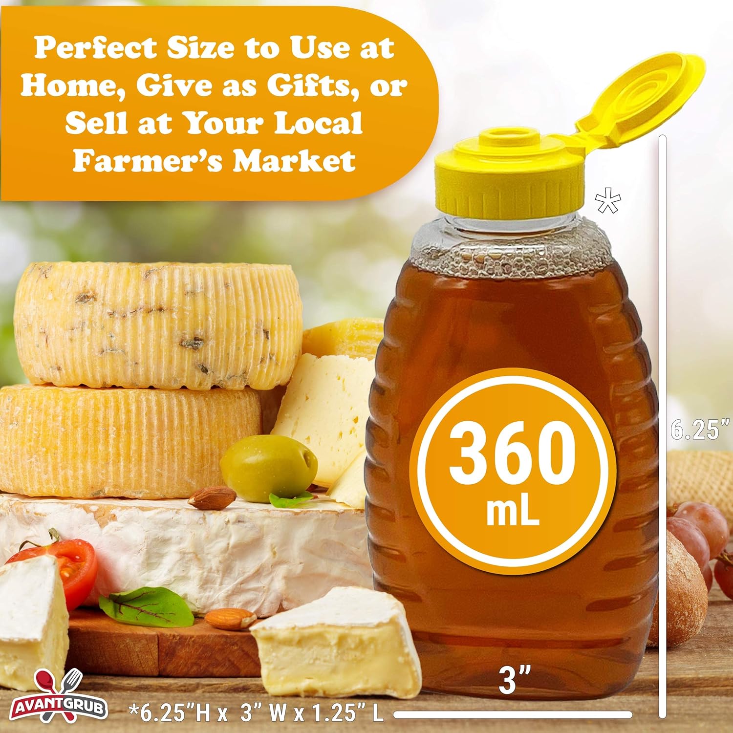6-PK Easy-Squeeze Honey Bottles