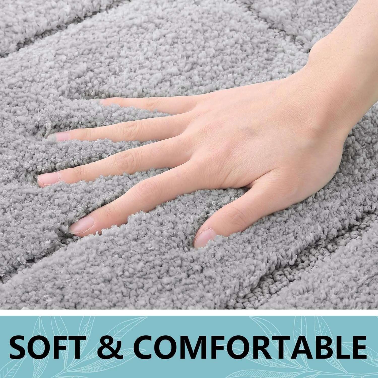 Buganda 30x20 Bath Rug Plush Microfiber Non-Slip Absorbent Machine Washable