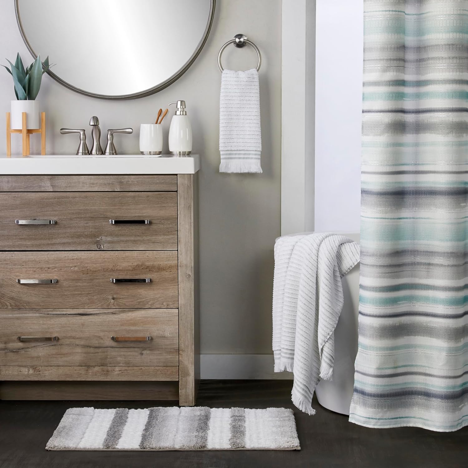 SKL Home Subtle Stripe Bath Towel Sage