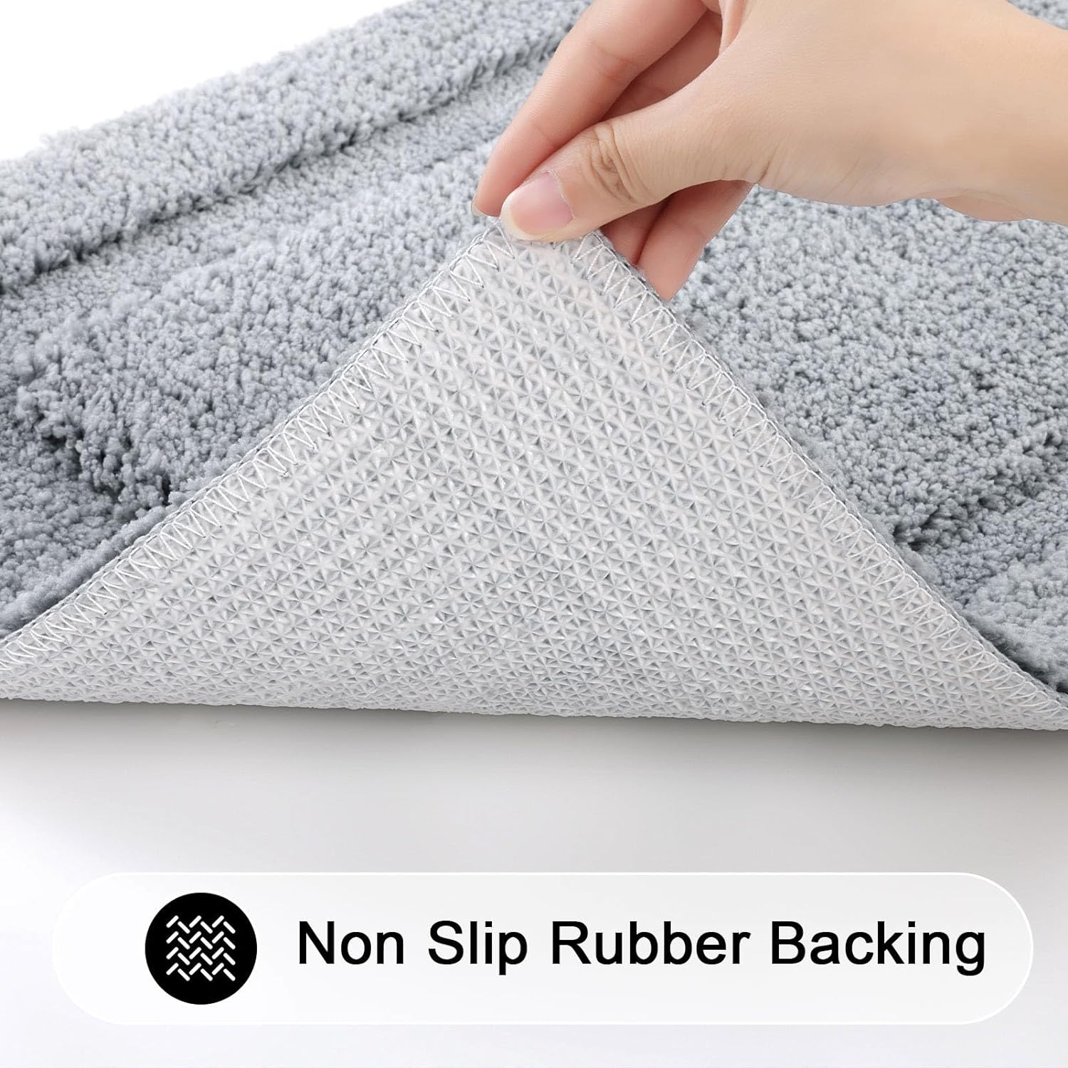 SHACOS Gray Super Soft Bath Rug 20x47