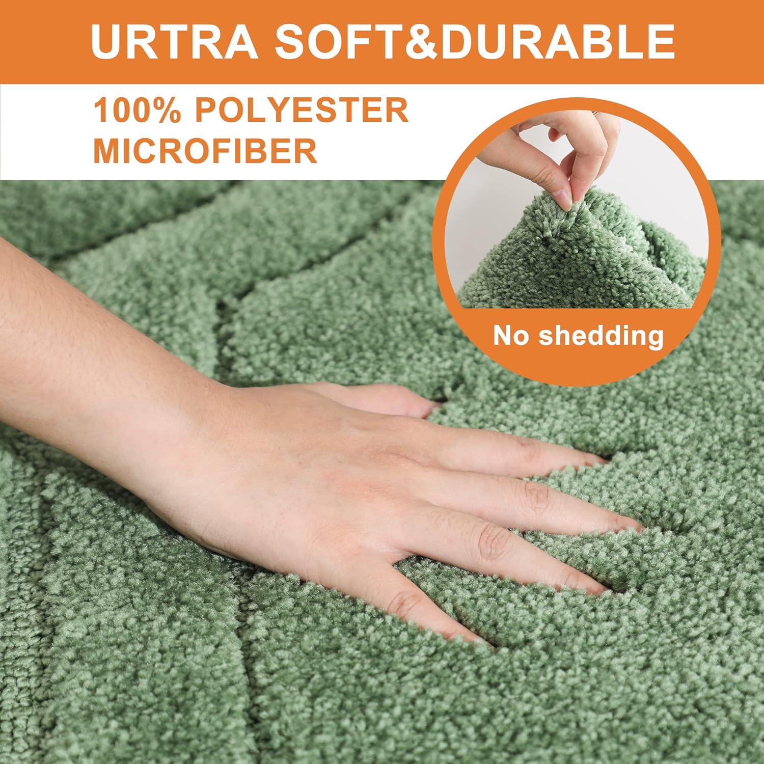 Premium Soft Bath Mat Non-Slip Quick Dry Green