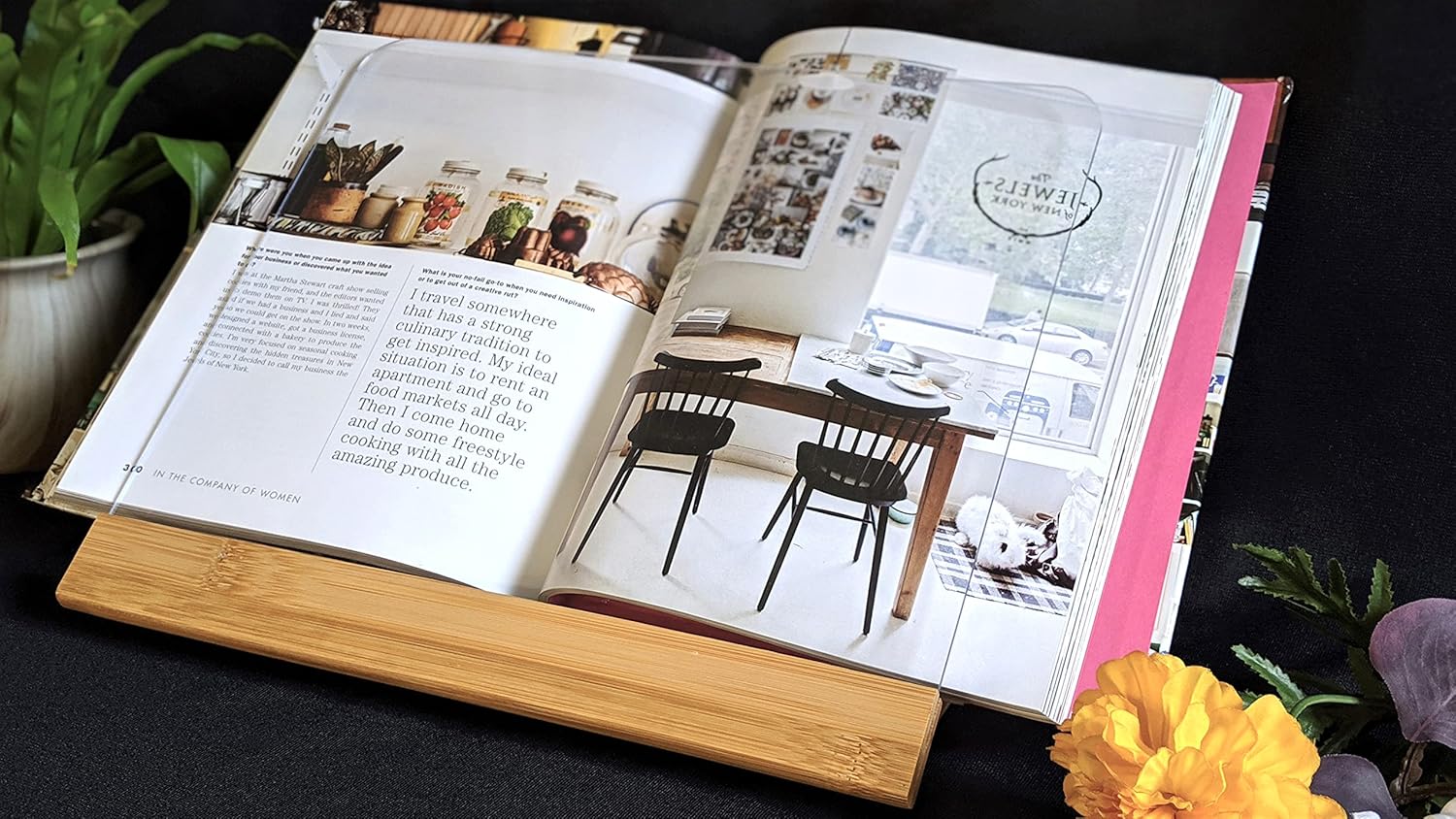 Lipper International 8815 Bamboo Wood and Acrylic Cookbook Holder