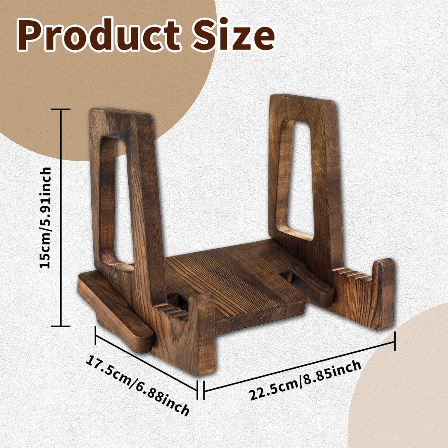 Adjustable Wave Cook Book Stand Natural Wood Finish Amazing Design