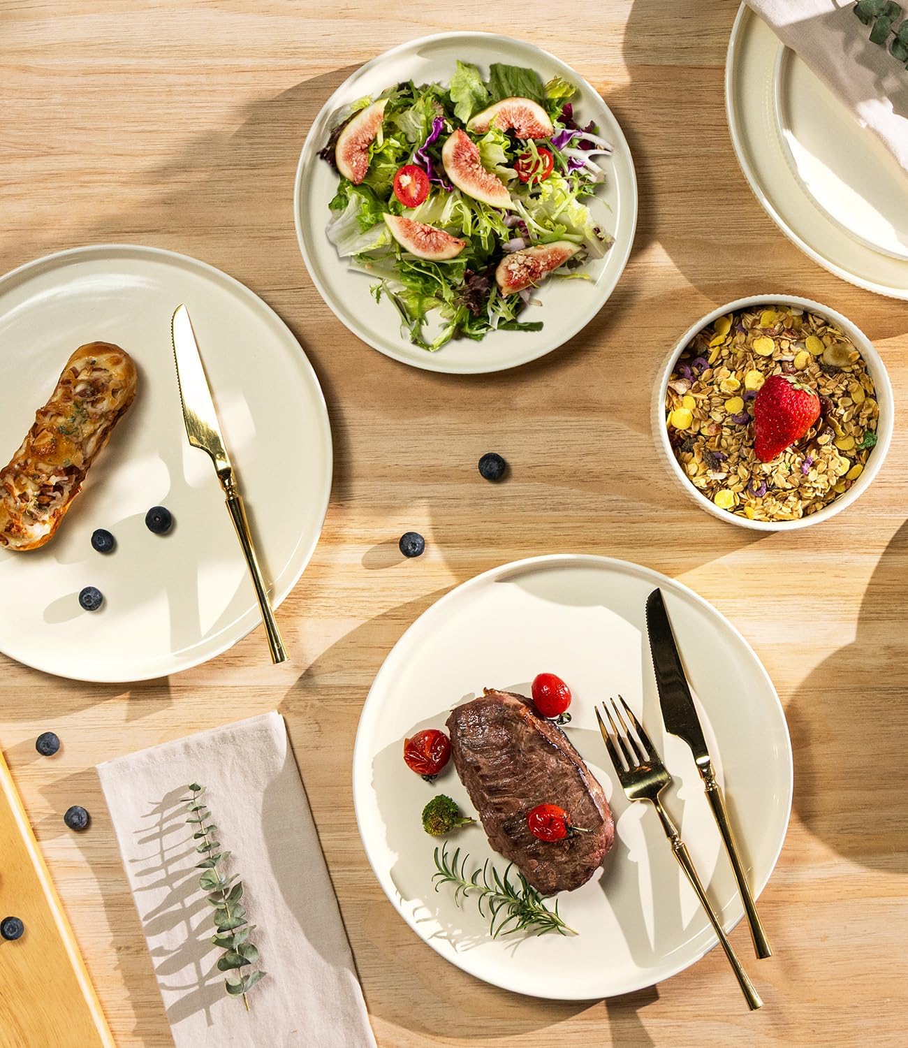 Stylish Ceramic Dinnerware Set for 6 - Double Glazed Safe and Scratch-Resistant
