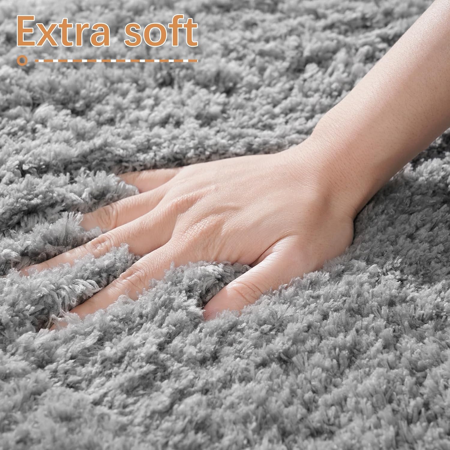 Luxurious 36x24-inch bathroom rug machine washable non-slip grey