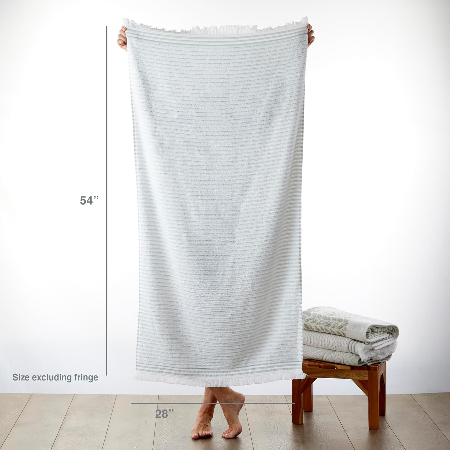 SKL Home Subtle Stripe Bath Towel Sage
