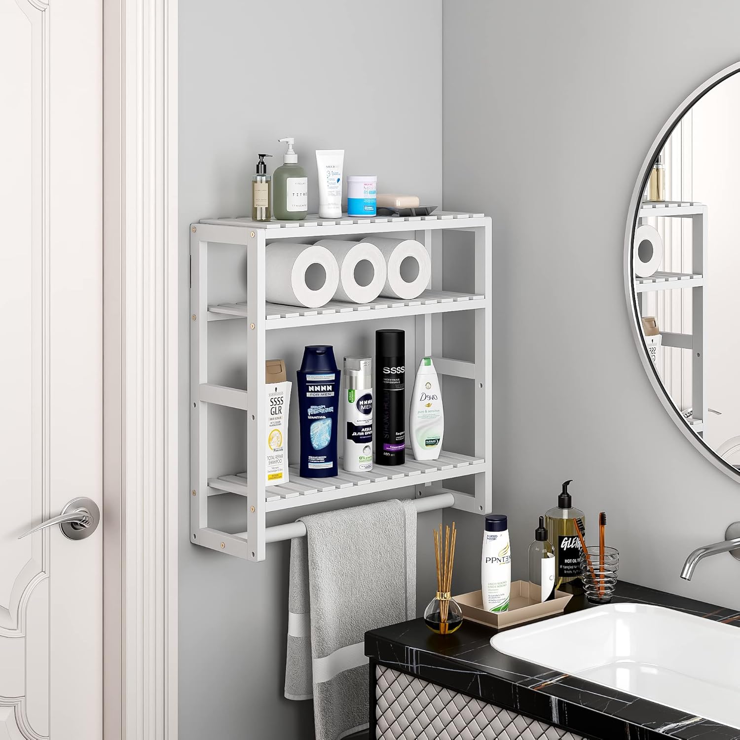 3 Adjustable Toilet Paper Storage Corner