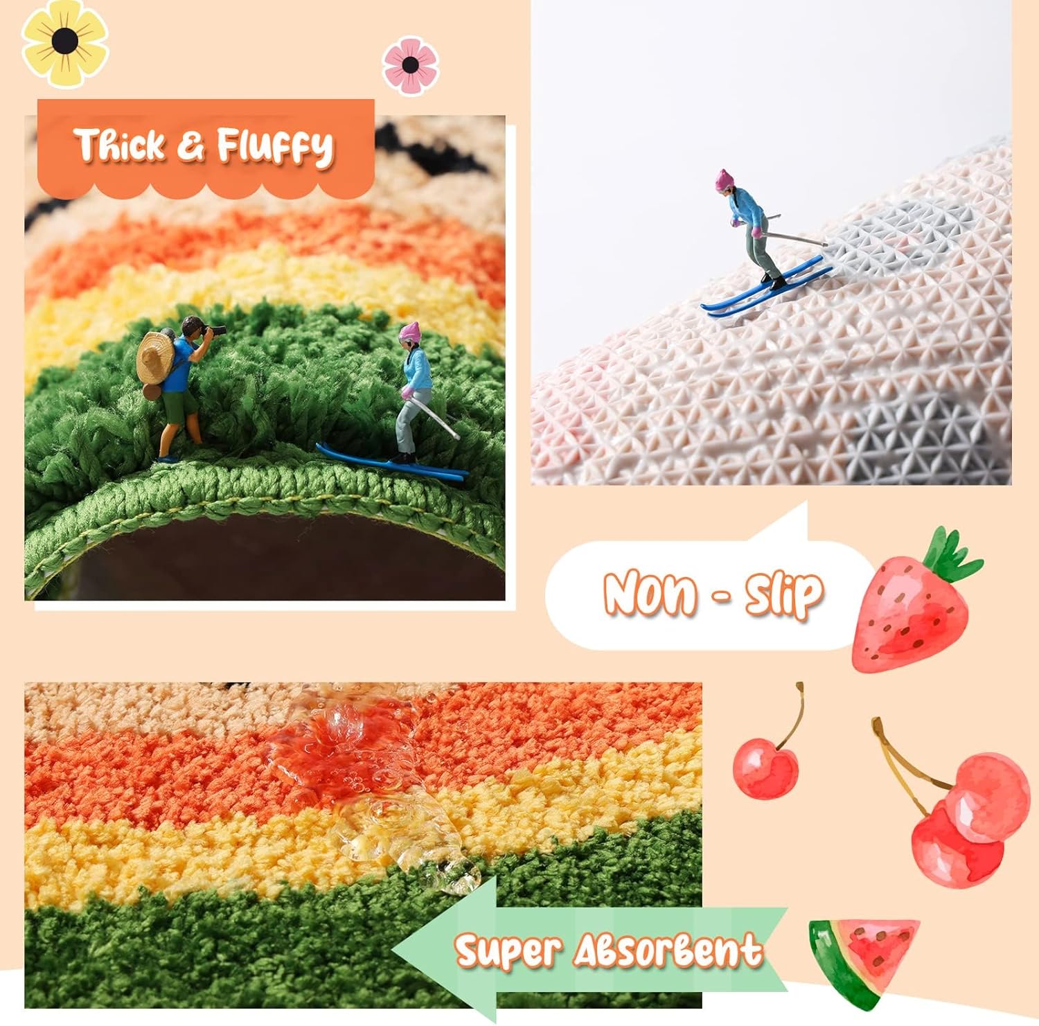 Adorable Papaya-Shaped Bath Mat for Bathroom Kitchen Use