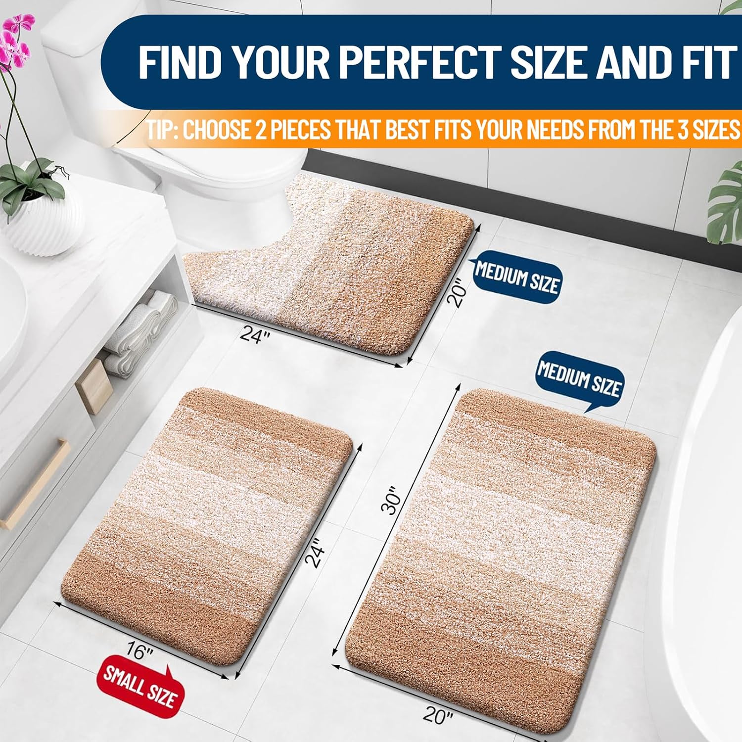 Luxurious Bathroom Rugs Set