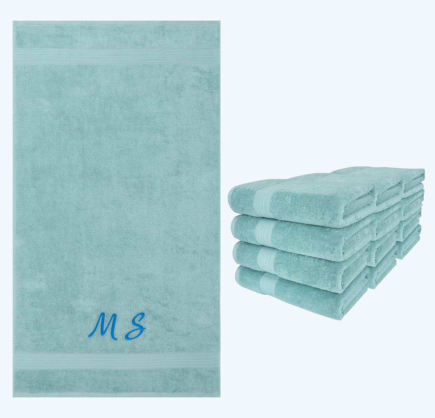 12-Piece Embroidered Cotton Bath Towels for Comfort Style