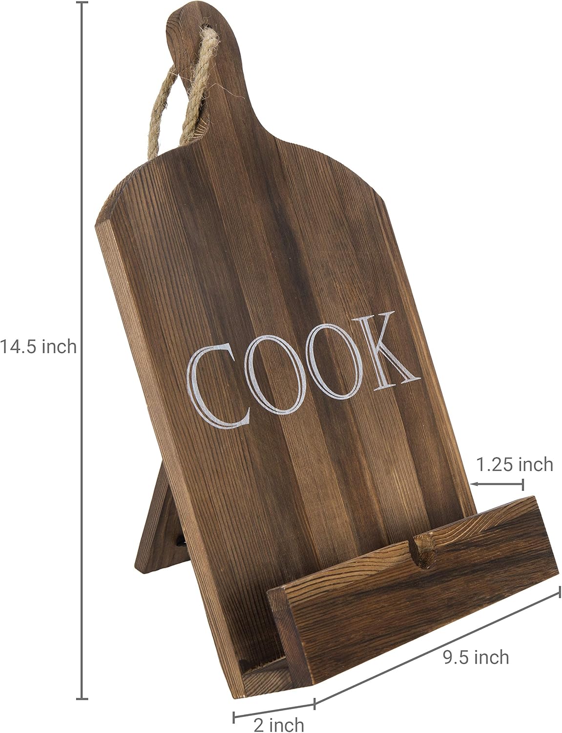 MyGift Brown Wood Cookbook Holder Stand