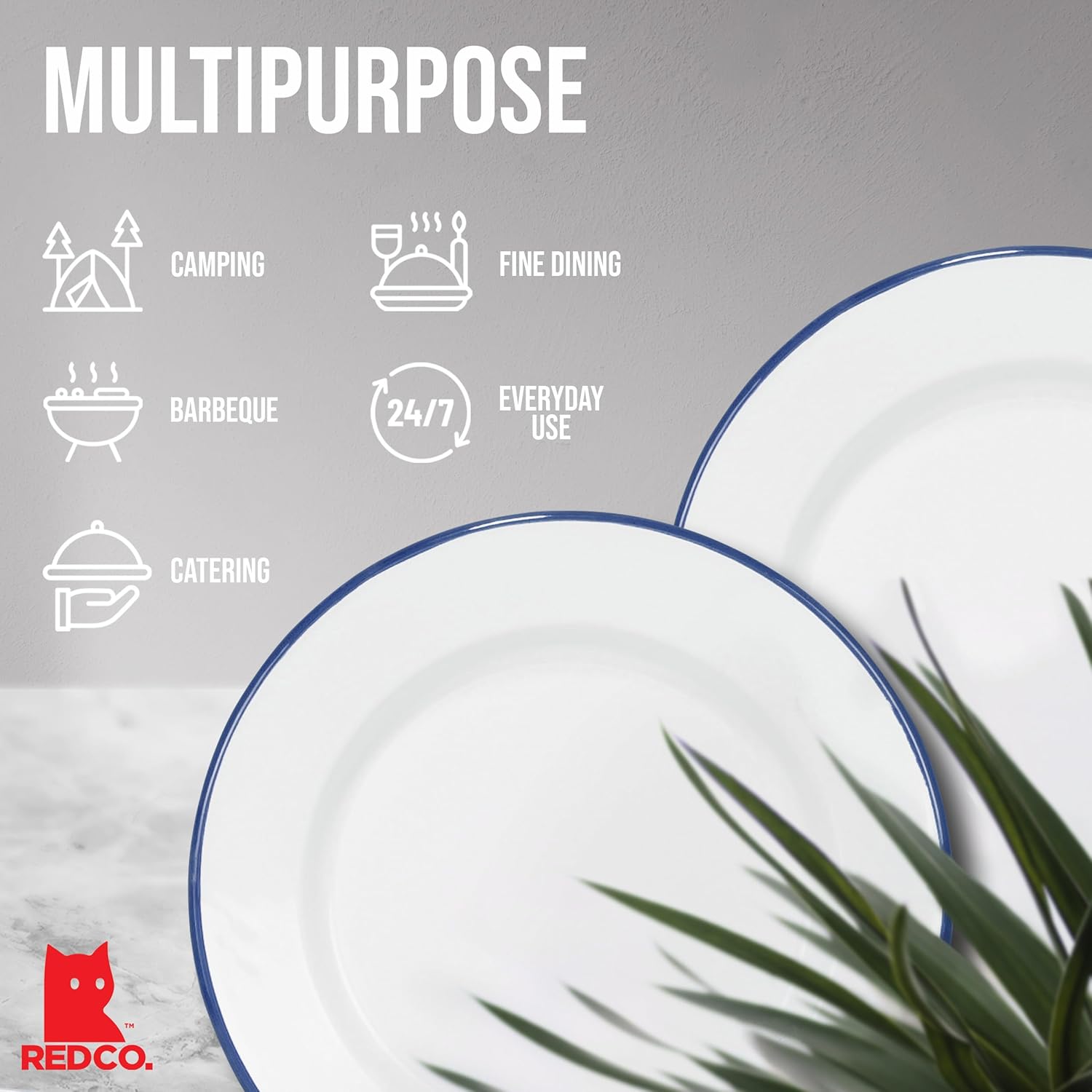Classic Enamelware Dinner Plates Set