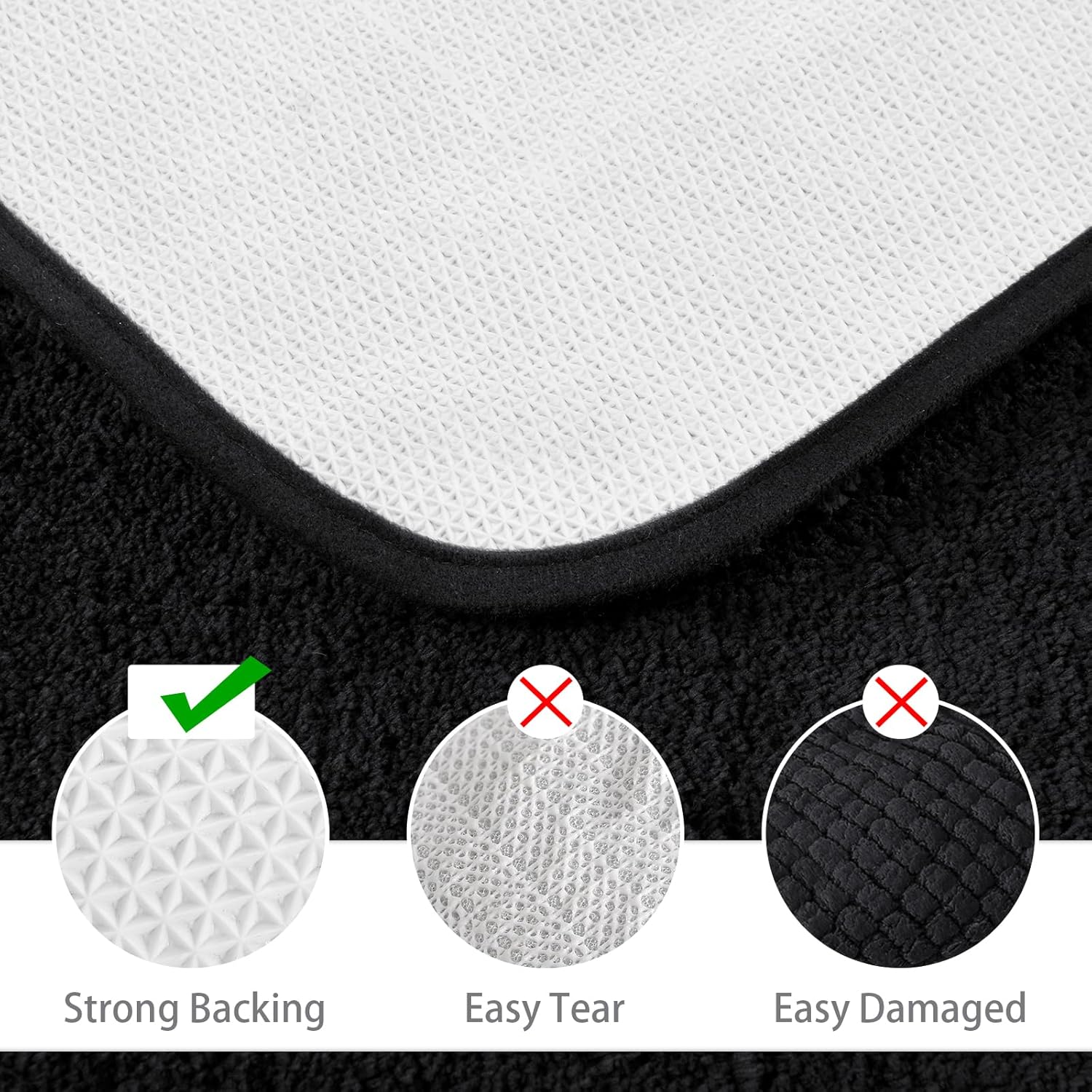 LOCHAS 2 Piece Bath Rug Set Black