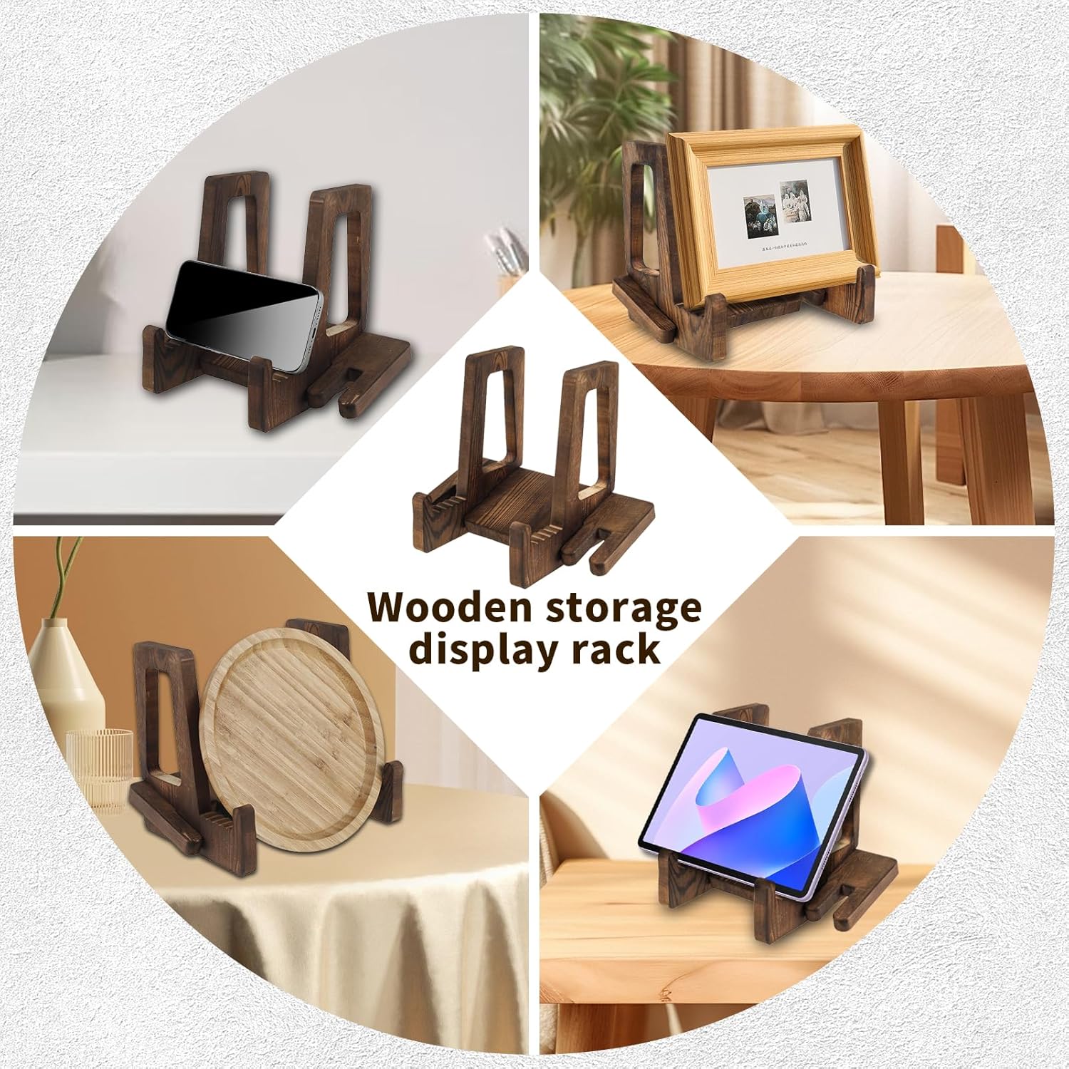 Adjustable Wave Cook Book Stand Natural Wood Finish Amazing Design