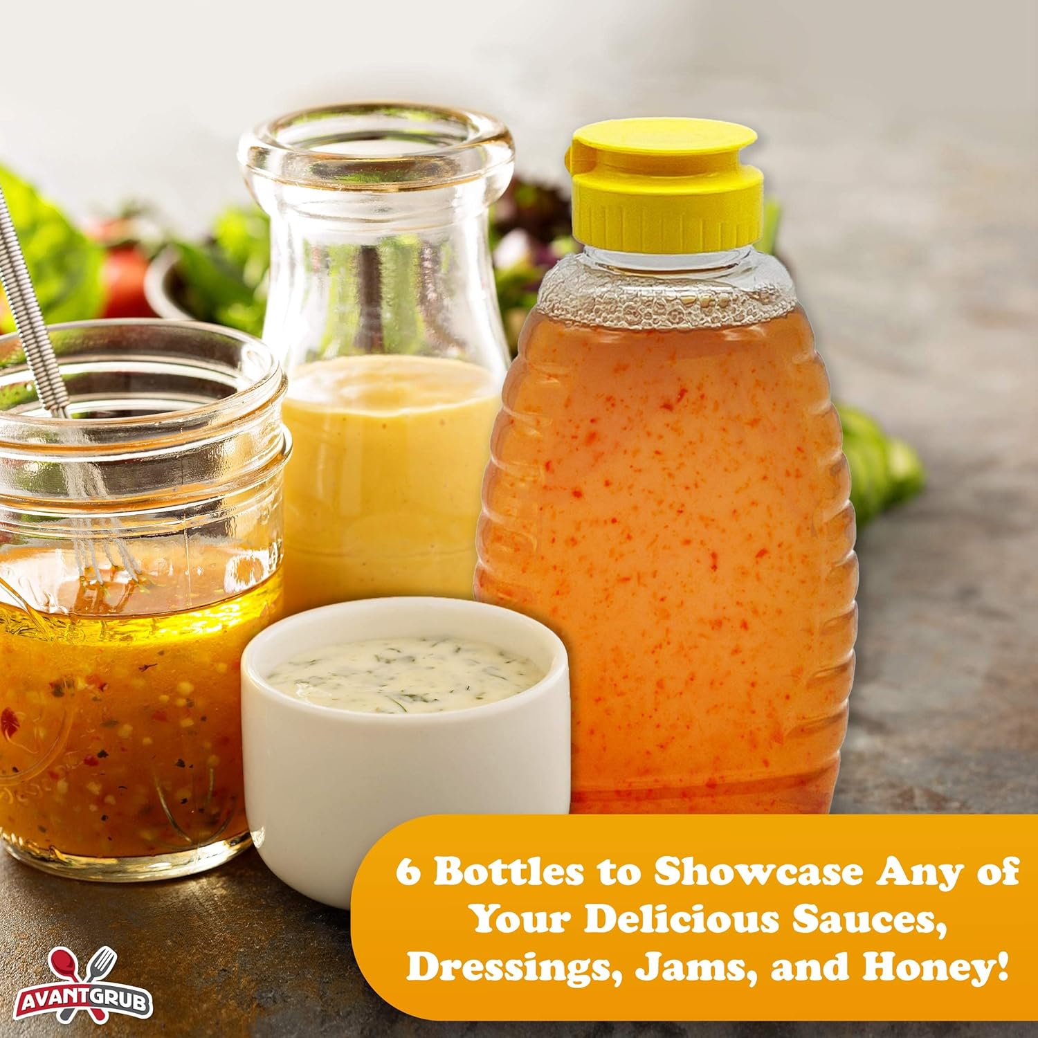 6-PK Easy-Squeeze Honey Bottles