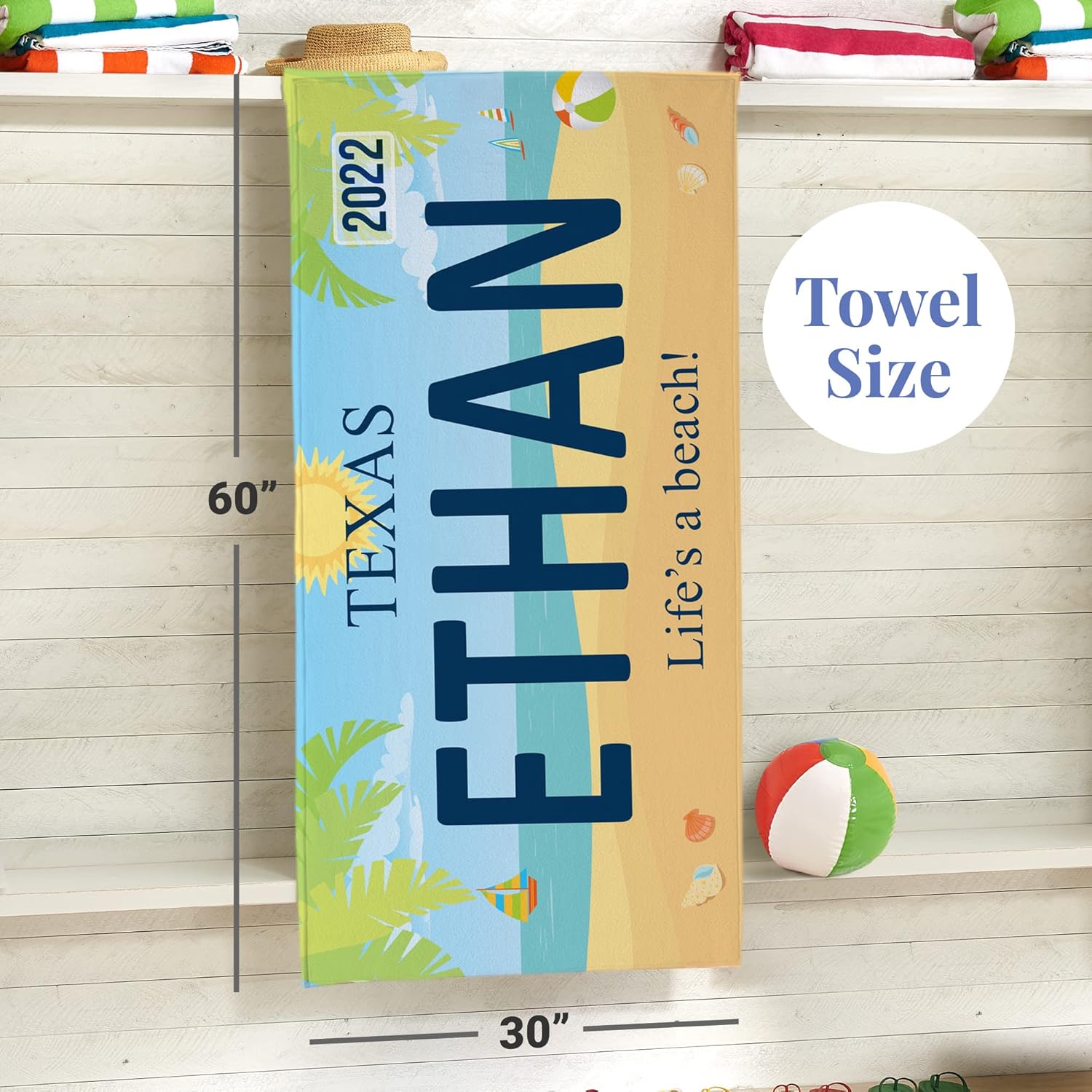 Personalized Roadtrip Beach Towel